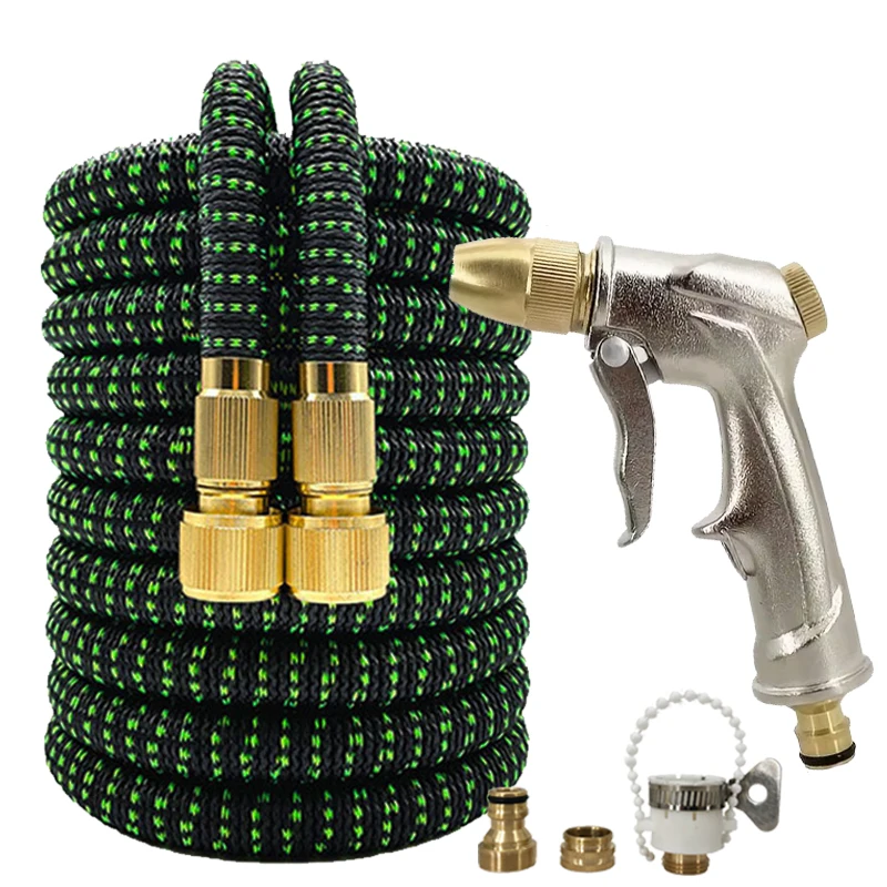 25-125FT Garden Magic Hose, Metal Car Wash Water Gun, Adjustable, Car Wash Water Pipe, Cleaning Irrigation Hose
