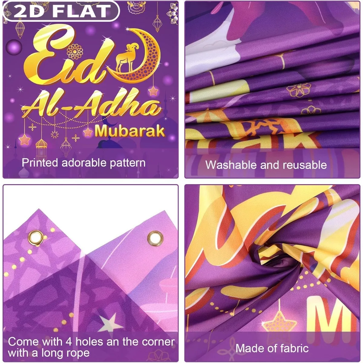 2D FLAT 1pc Eid Al Adha Festive Backdrops & Banners