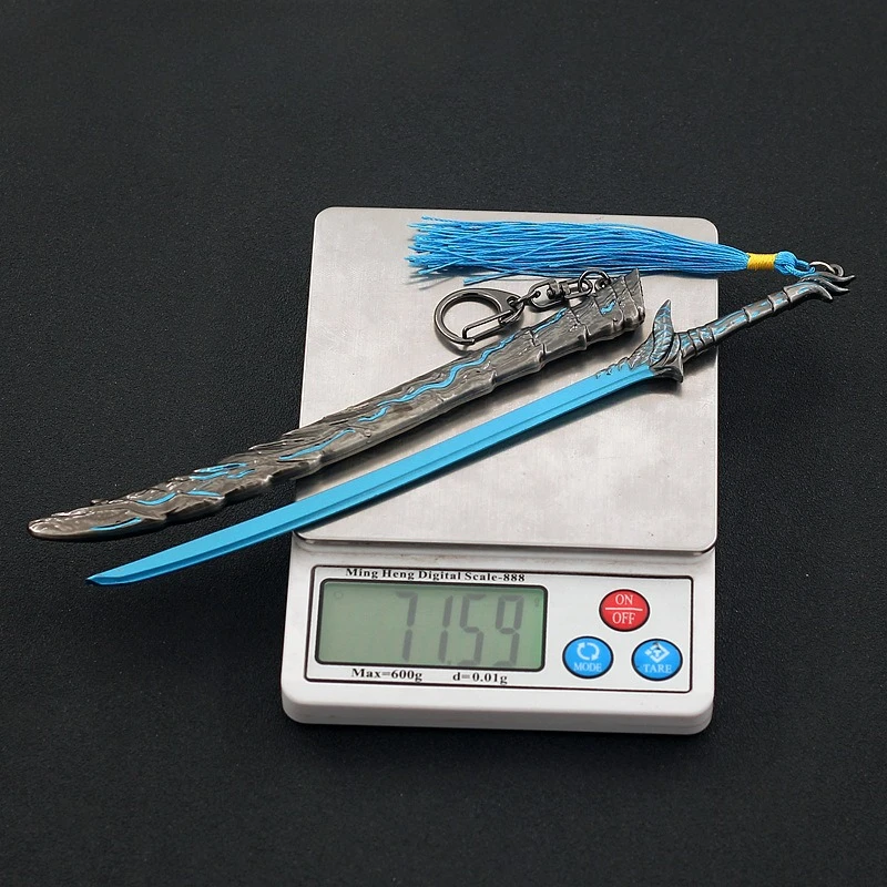 Llavero periférico de juego Devil May Cry de 22cm/8,66 pulgadas, espada demoníaca Yama con vaina, modelos de armas, adornos artesanales de Metal, juguete para niño