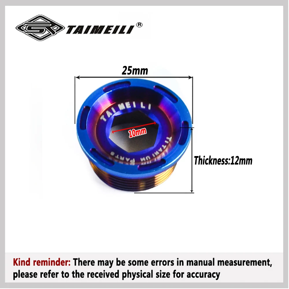 TAIMEILI  Titanium alloy crankshaft cover screw M20 cycling repair and replacement