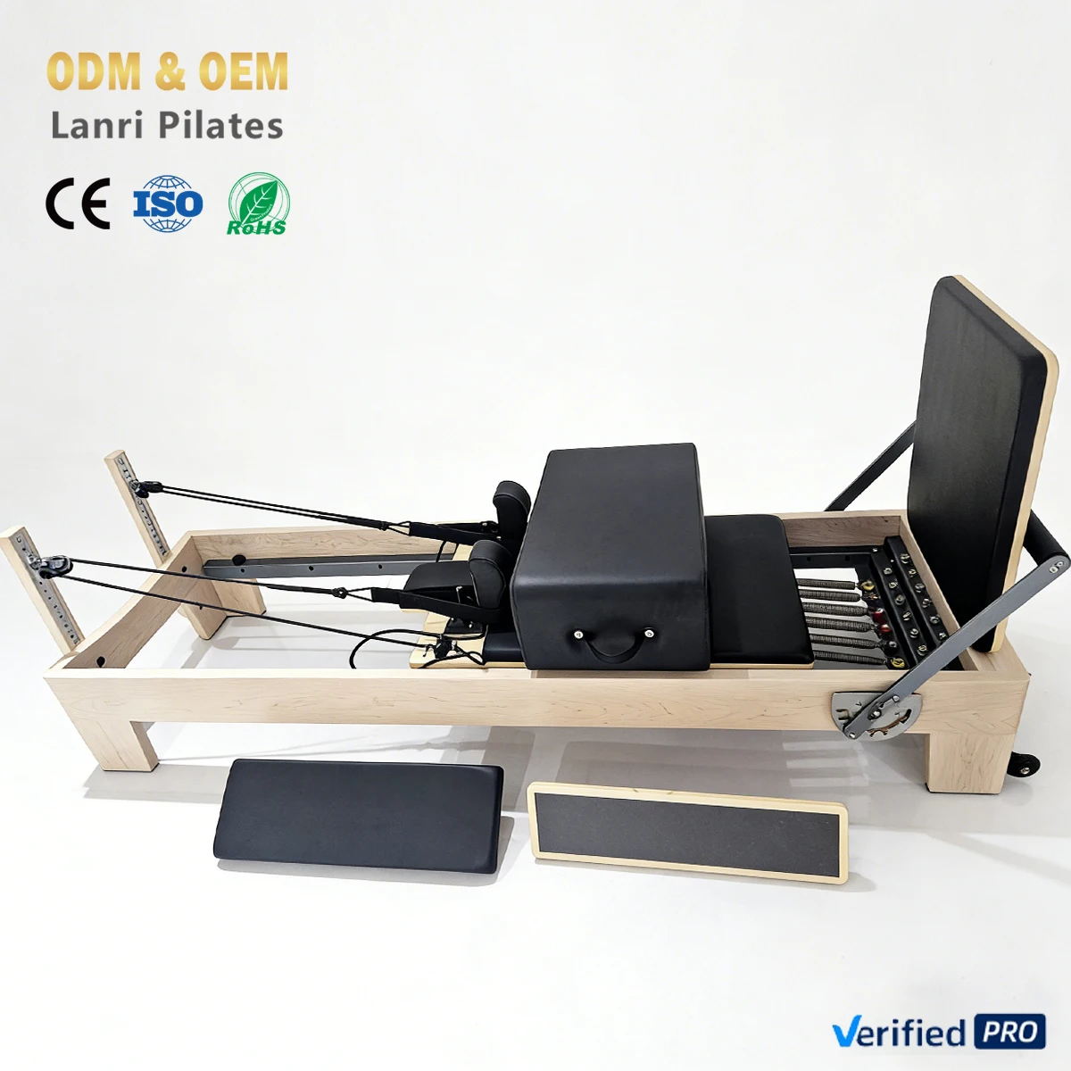 High Quality Maple Wood Pilates Reformer for Yoga Studio Fitness Bodybuilding Professional Wooden Exercise Equipment