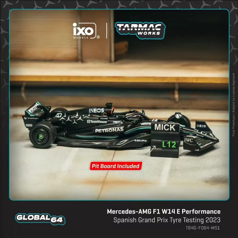 tw-1-64-f1-w14-e-スペインテストバージョン。合金製ダイキャストミニチュアレプリカカーモデル。大人向けの装飾品。新入荷、在庫あり。