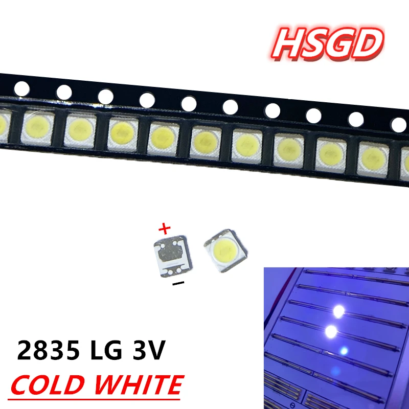 50PCS PER LG SMD LED 3528 2835 1 W 3 V Bianco Freddo Per TV/LCD Retroilluminato