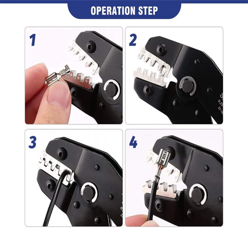 Crimping Tool Set For Dupont JST Terminals No/Pre Insulated Ferrules Butt Connectors Solar & Coax Connectors SN-58B 6 Jaw