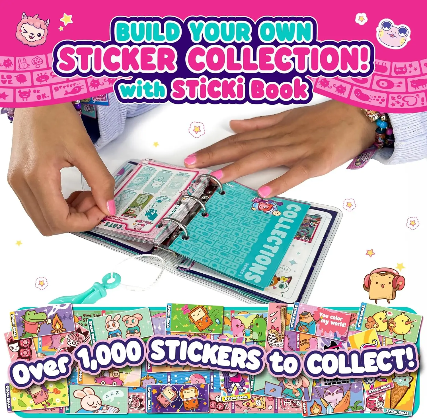 STICKI Rolls Sticki Bands - Wearable & Shareable Sticker Bracelet original 1000 Fun Sticker Designs to collect