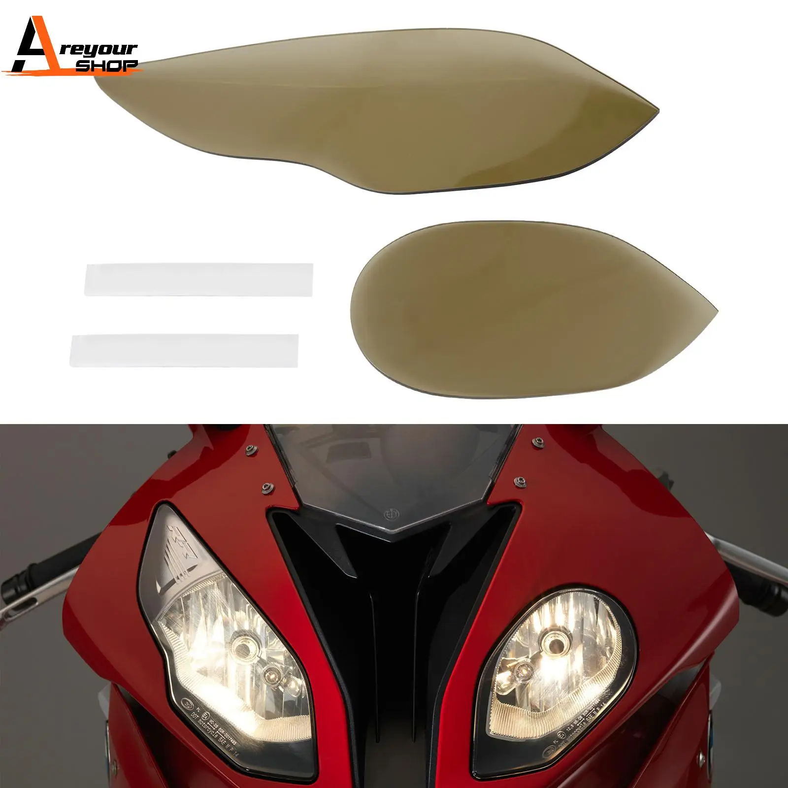 Areyourshop Front Lamp Lens Headlight Lens Protection Fit For Bmw S1000Rr 2015 2016 2017 2018 Motorcycle Parts