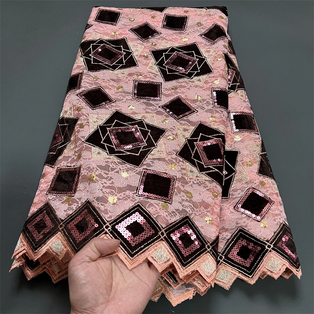 고품질 아프리카 나이지리아 튤 레이스 원단 자수 파티  - Velvet Fabric Embroidery 리뷰 및 가격