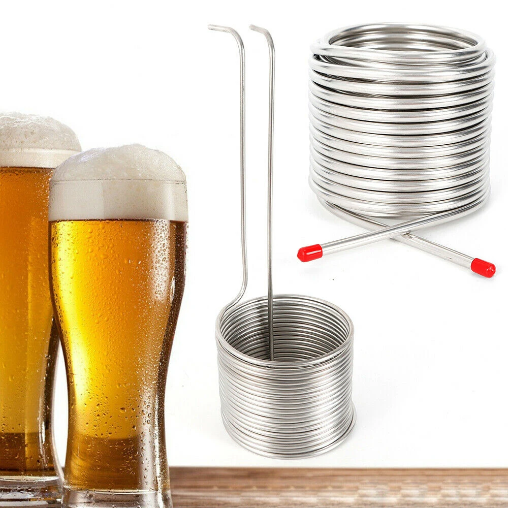 

Premium 304 Stainless Steel Double-Layer Beer Cooling Coil Pipe, Efficient Wort Chiller for 12L/12.7Qt Tanks/Fermenters