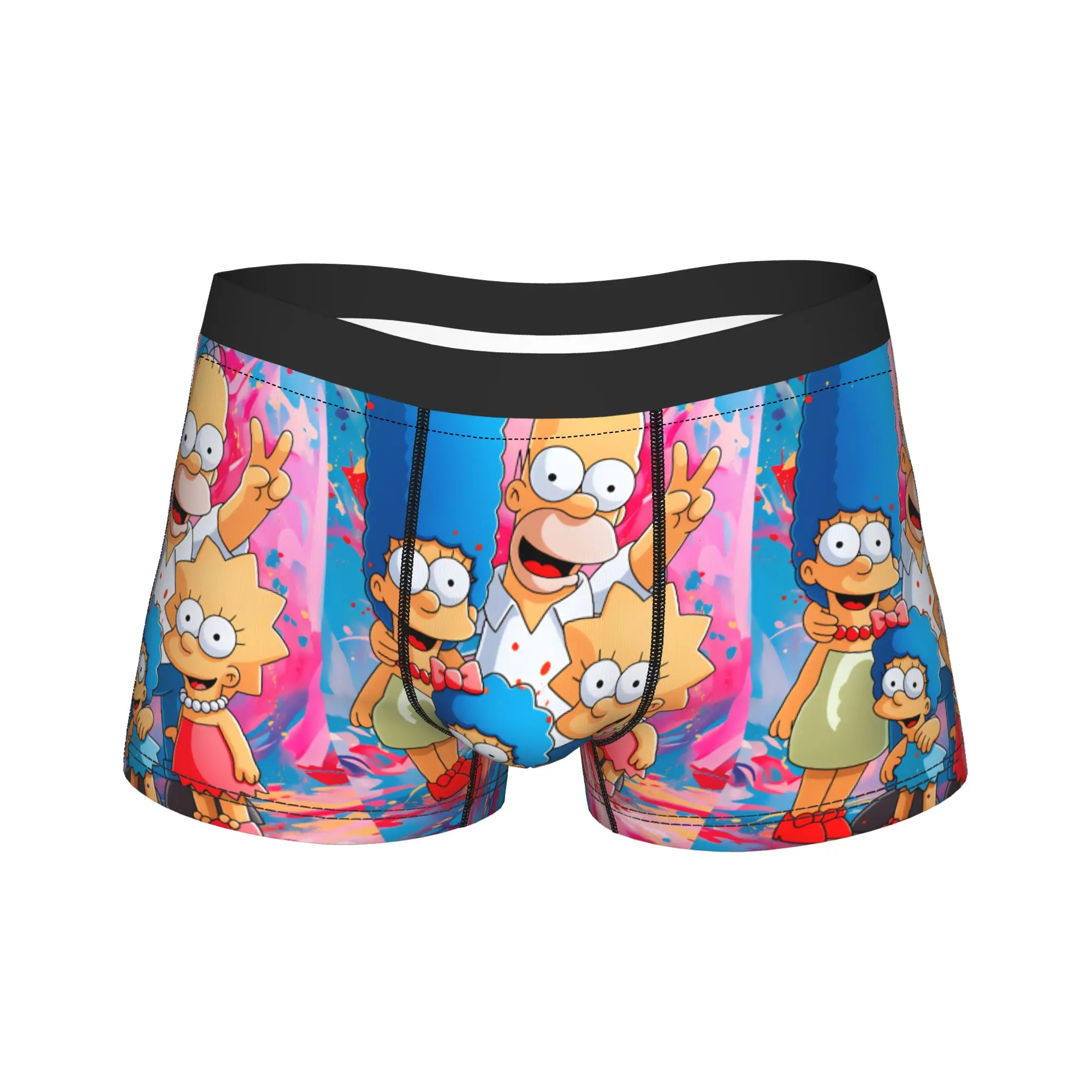 S-Simpsons Family Graffiti Art Portrait Underwear  Men Panties Design Sexy Soft Boxer Shorts Quality Boxer Brief Plus Size