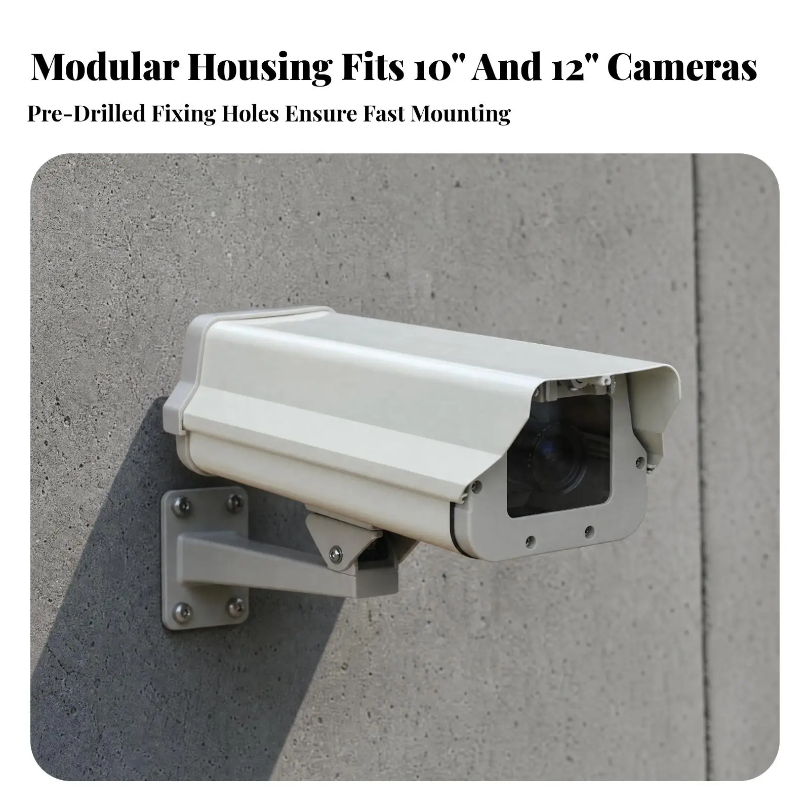 Camera Protective Housing for Outdoor Security Camera Aluminum Alloy Weatherproof Enclosure with Flat Glass Window for Perimeter