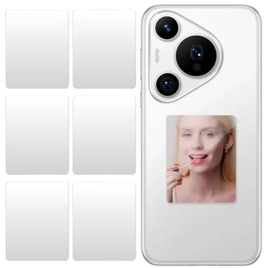 

Зеркальные наклейки для смартфона, 6 шт., прямоугольные, на заднюю панель чехла, акриловые, для украшения смартфона