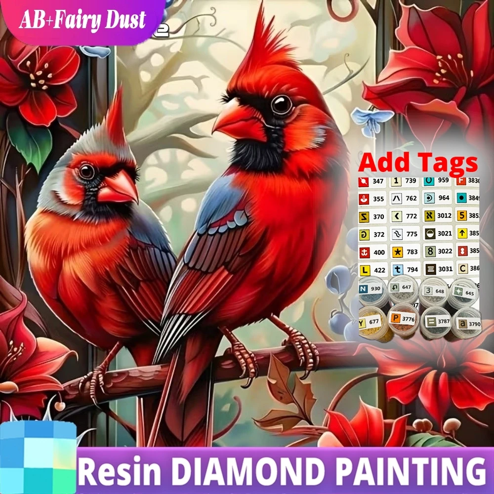 

Алмазная вышивка DIY: Картина с птицами и животными, стразы AB, полная квадратная/круглая мозаика, цветы, ручная работа, декор из смолы