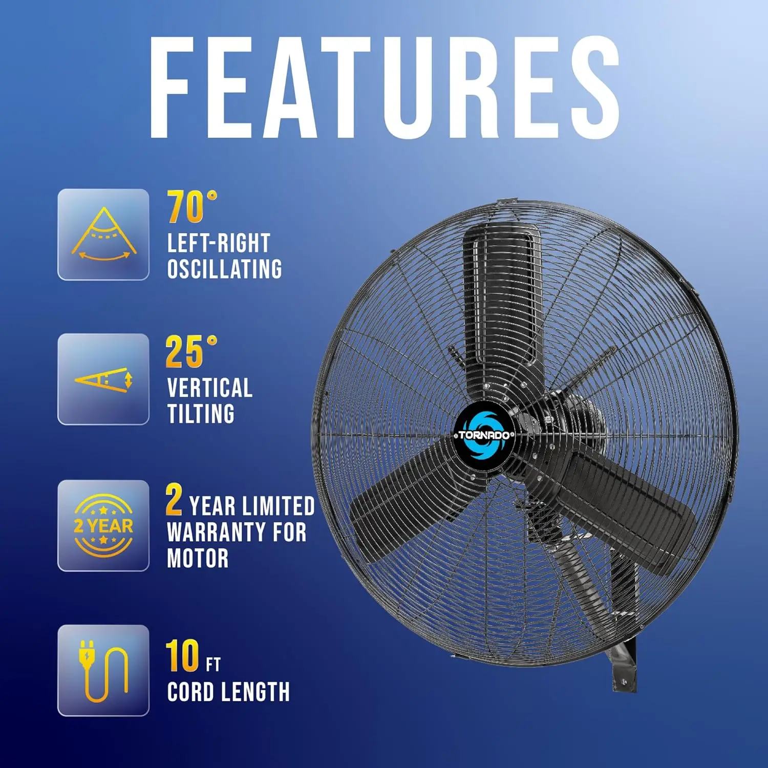 Seguridad cETL de la velocidad del ventilador de montaje en pared oscilante al aire libre impermeable de alta velocidad de 24 pulgadas 2