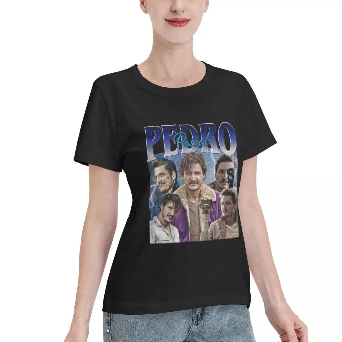 Soft Comfy Pedro Pascal Homage T Shirts Boxy Women's T-shirt Lightweight Outfit Undergarment Cotton Top