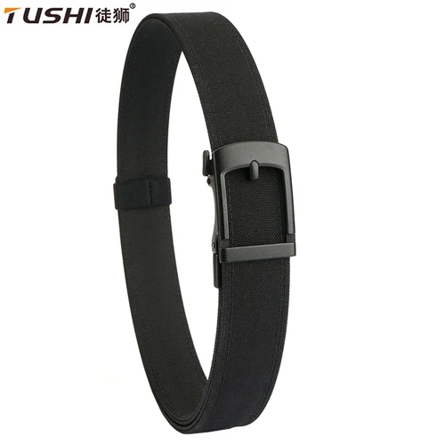 TUSHI, nuevo cinturón militar para hombres, hebilla automática de Metal de nailon resistente, cinturón de servicio policial, faja táctica para exteriores, accesorios IPSC