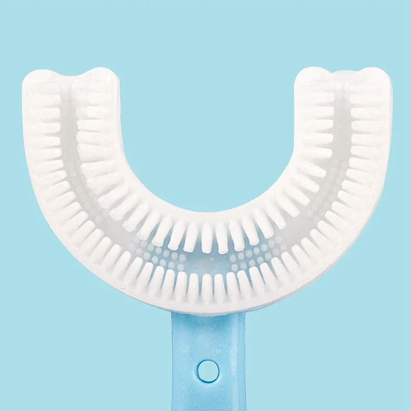 Baby Toothbrush Children 360 Degree U-shaped Child Toothbrush Teethers Kids Teeth Oral Care Cleaning Soft Silicone Baby Brush