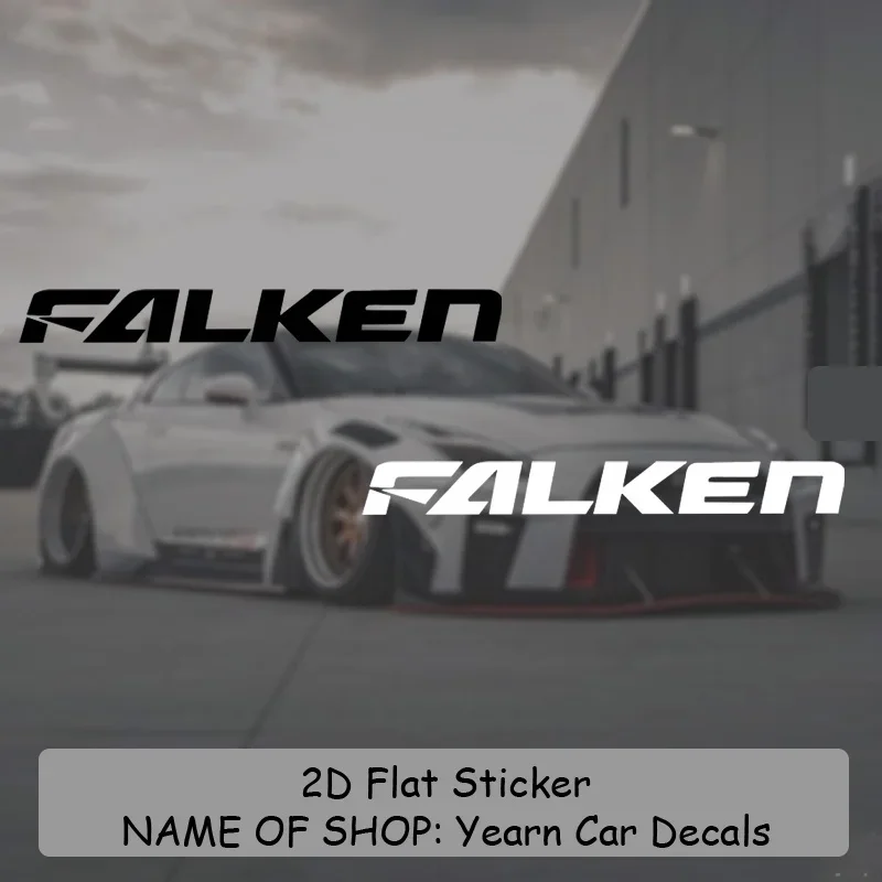 1 adhesivo de vinilo con logotipo de FALKEN, fuente elegante y llamativa, transparente, resistente al agua y a los rayos UV.