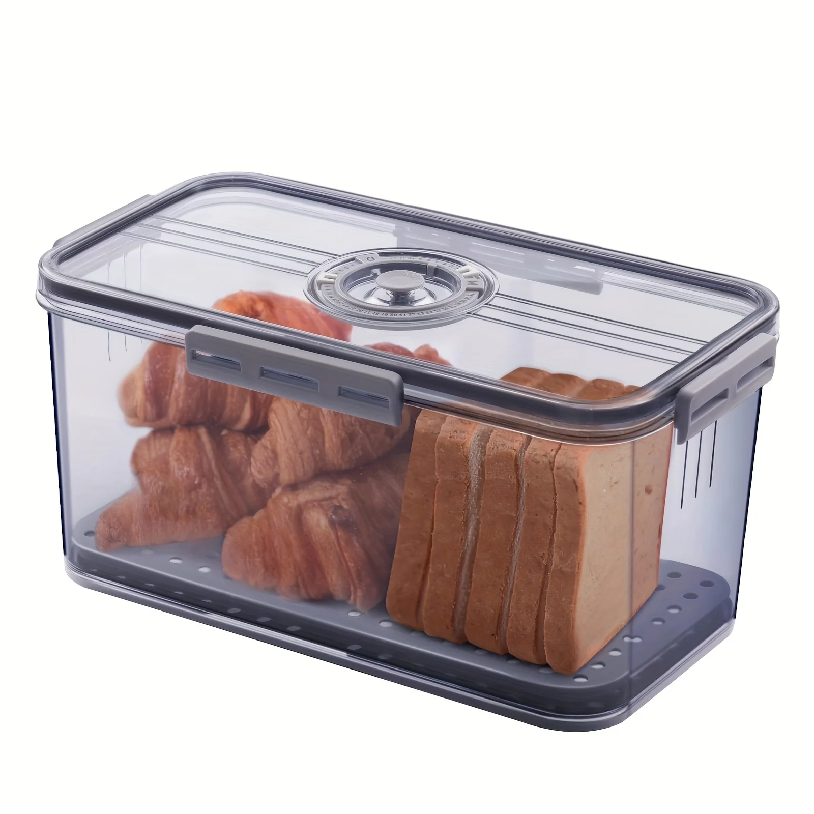 

Bread Box, Airtight Time Recording Bread Container With Lid, Leak Proof Large Bread Keeper, For Homemade Bread, Toast, Bagel, D