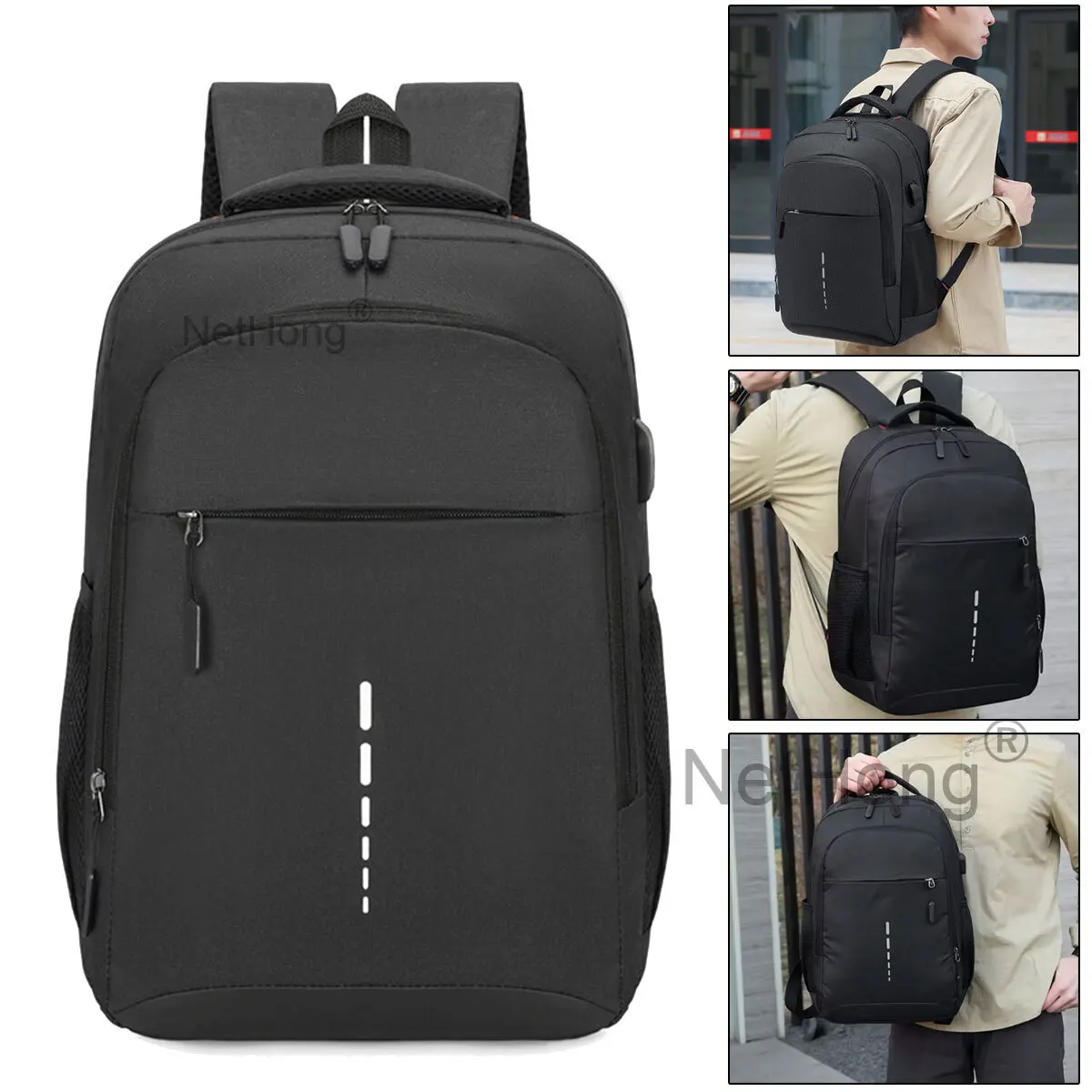 Retro Backpack School Rucksack For Laptop/Travel/Work Plain Bag Girls Boys UK~