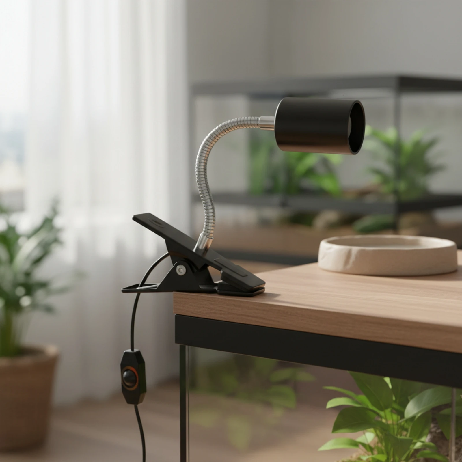 Lamp Clamp with Gooseneck Adjustable Clip Light with Flexible Neck E27 Socket with Clamp Strong Grip Fixture Heavy Duty