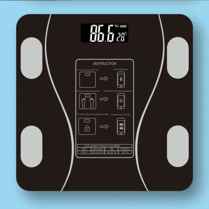 Intelligent 180kg BMI Household Smart Weighing Electronic Weight Analyzer Digital Bathroom Body Fat Scale