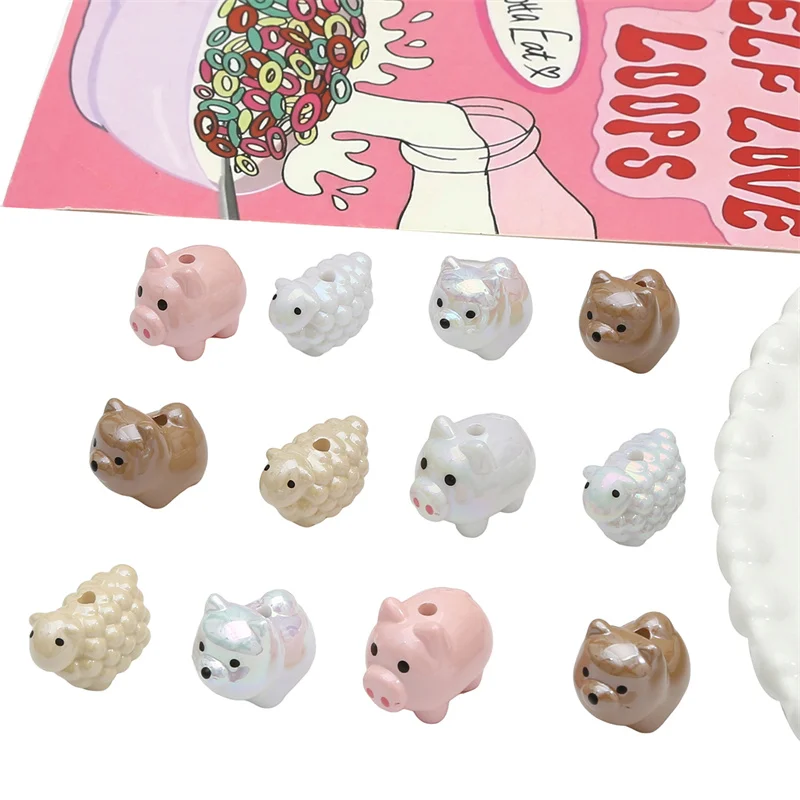 1pcs Acrylic Animal Beads Dog Pig Sheep 3mm Hole Diameter for Women Earring Bracelet Necklace DIY Jewelry Craft Making Accessory