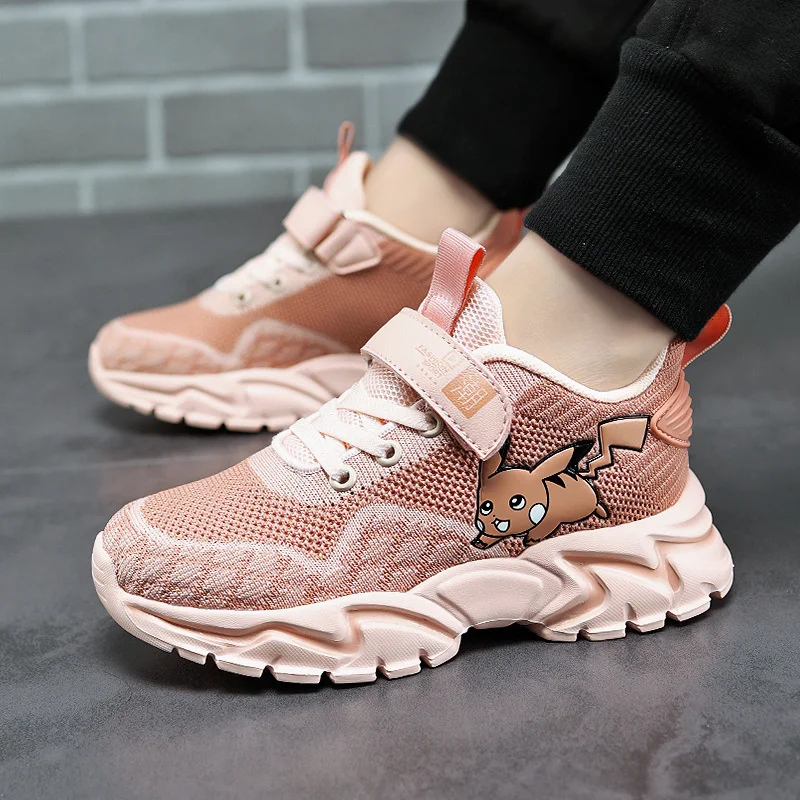 Fashion New Cartoon Pokemon Pikachu Boy Children Sports Shoes Anime Sneakers Student Casual Running Shoe Breathable Lightweight