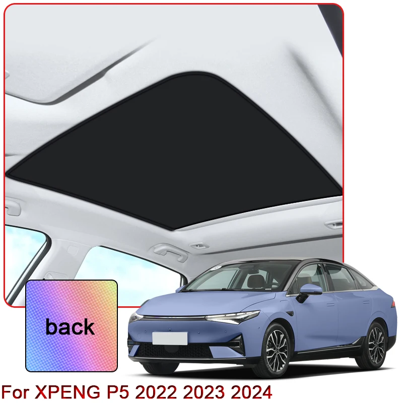 Colorful Ice Crystal Car Roof Sunshade For XPENG P5 2022 2023 2024 Car Clip-on Sunroof Skylight Blind Shading Cover Accessories