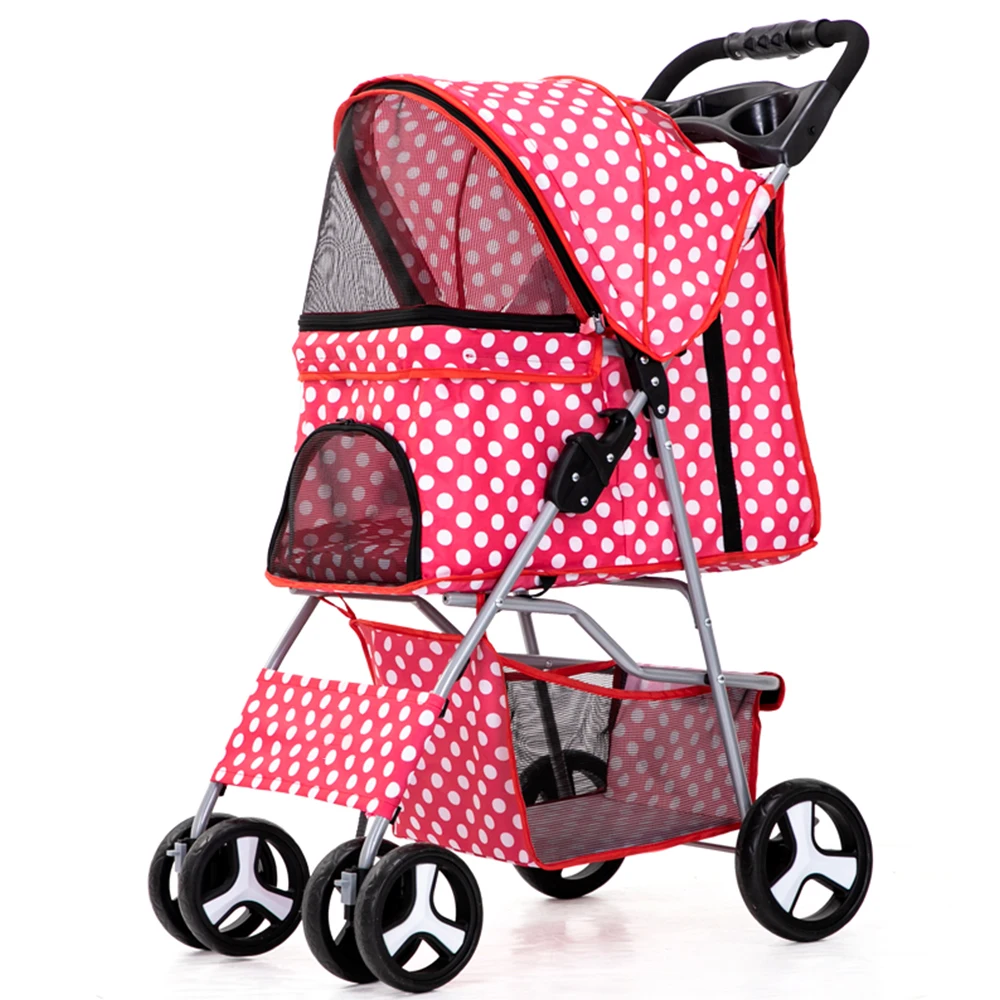 Luxo Folding Pet Stroller para cão, Carrinhos ao ar livre, Carrinho para venda