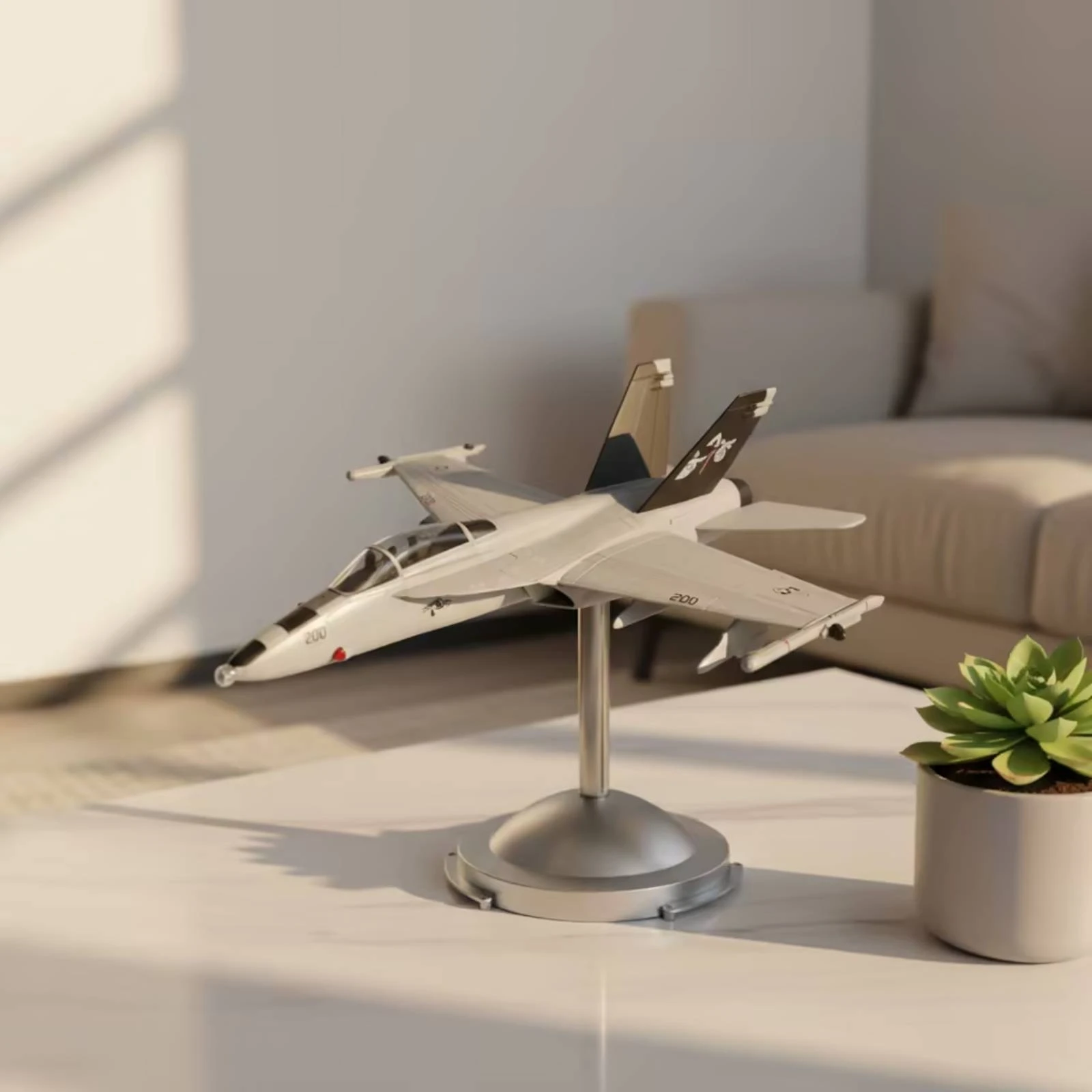 F/A-18 Model Aircraft Collectible Aircraft Model Static Realistic for Collectors, Desk, Shelf