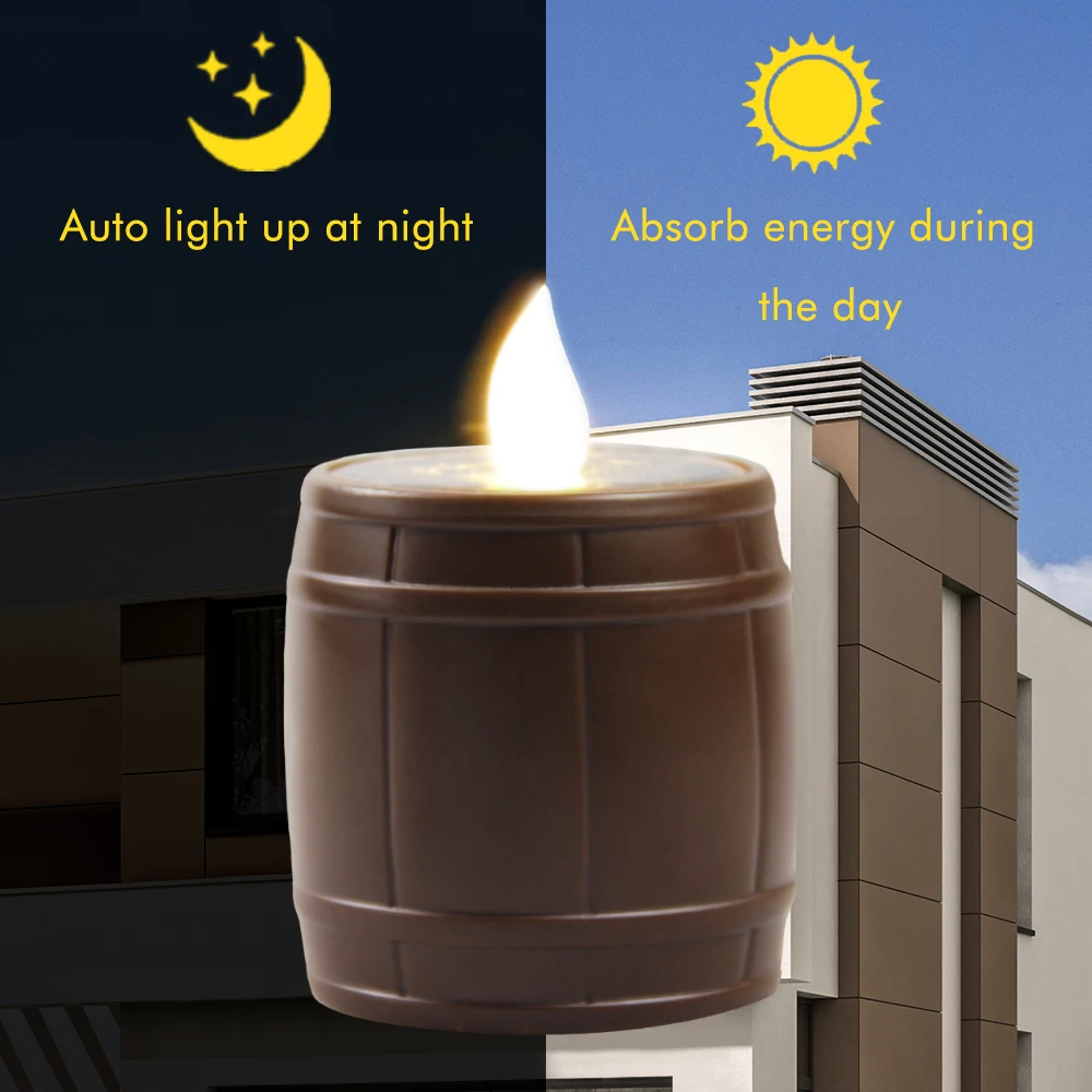Solar Tea Lights Outdoor Waterproof Dusk to Dawn Solar Candles Flameless Flickering Small Light for Patio Deck Garden Decoration
