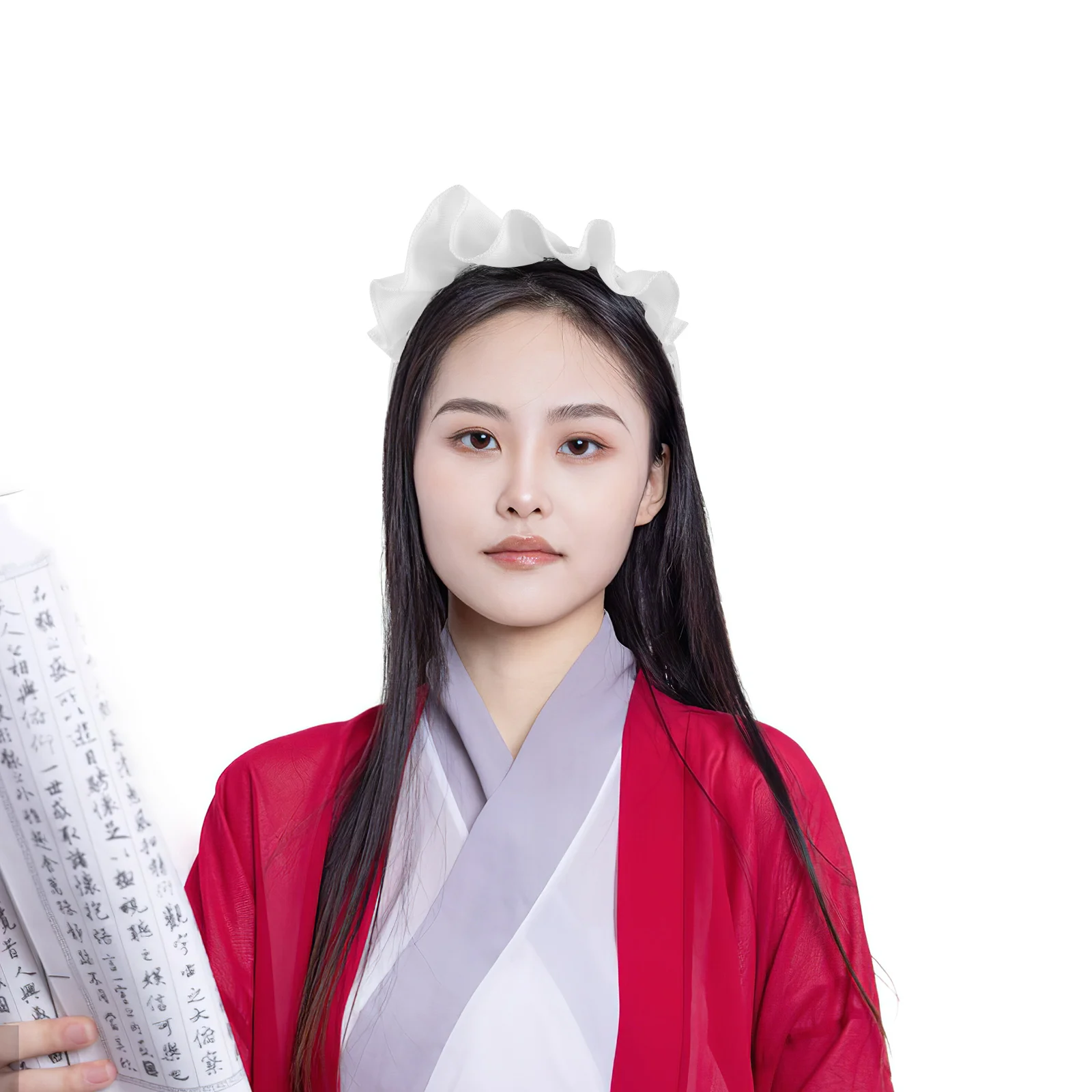 

Cute White Japanese Maid Headpiece Lolita Hair Hoop Cosplay Headband For Women Comfortable Soft Party Makeup Costume