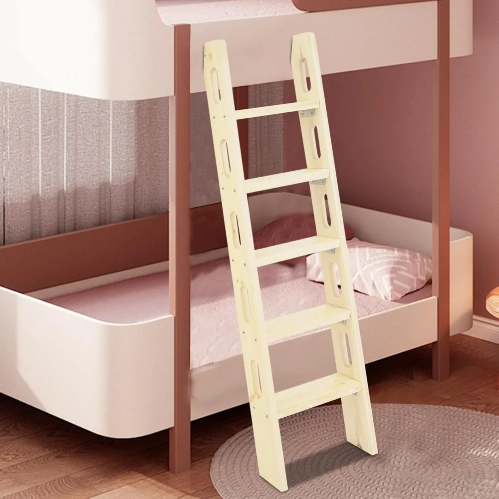 Universele 60-inch massief houten trapladder met gladde randen en hoekverbinders voor veilig, antislip klimmen en ruimte-efficiënt