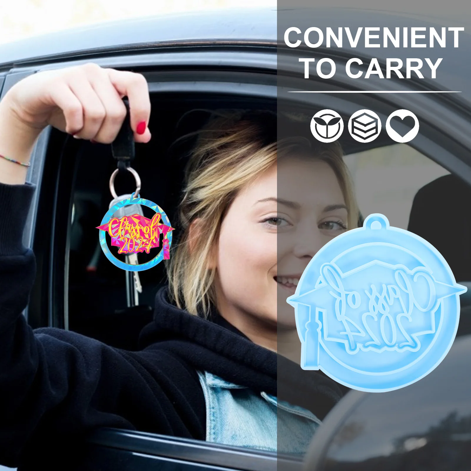 

Commemorate Memorial Pendant Graduation Silica Gel Keychain Ornament Resin Mold