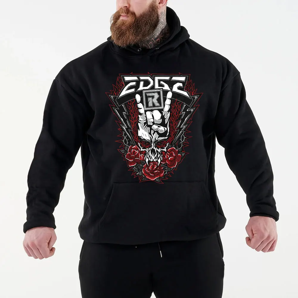 2024 Autumn/Winter New Famous Wrestler Edge Men's Black Hoodie Street Sports Casual Pullover