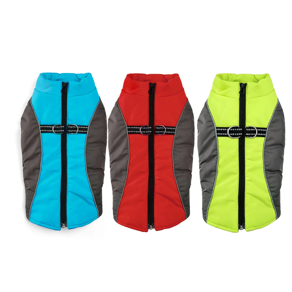 Winter Warm Dogs Jacket With Reflective and D-ring Pet Dog Clothes for Small Dogs Cats Yorkie French Bulldog Windproof Vest Coat