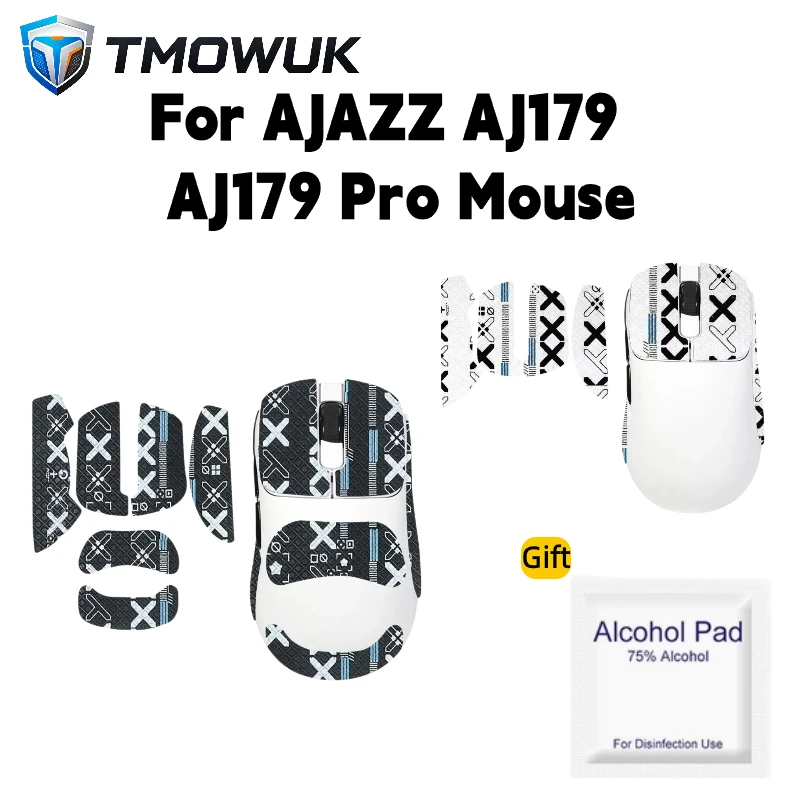 For AJAZZ AJ179 AJ179 Pro Mouse Ice Smooth Glide Mouse Skates & Sweat Resistant Anti-Slip Grip Tape Set With Alcohol Pad Gift