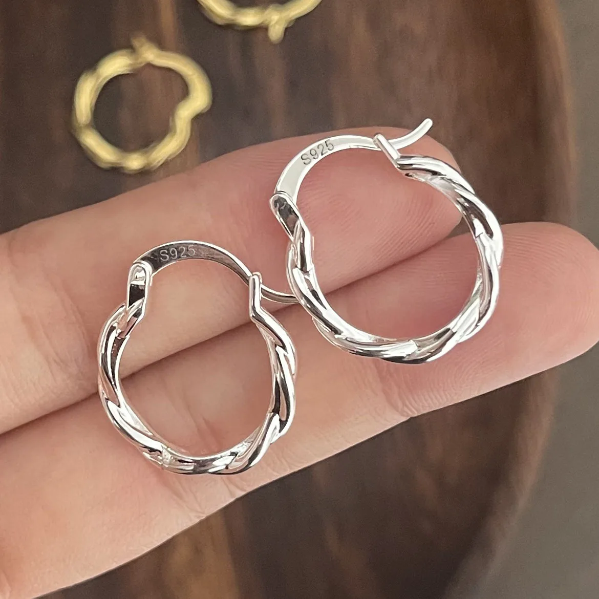 925 sterling zilveren oorbellen voor vrouwen geometrische trendy eenvoudige twist oorbel sieraden voorkomen allergie feestaccessoires