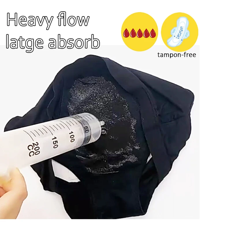 4-Layer ماصة مانعة للتسرب سراويل الحيض للنساء فترة التدفق الثقيل السراويل الفسيولوجية حجم كبير ملخصات القطن بعد الولادة