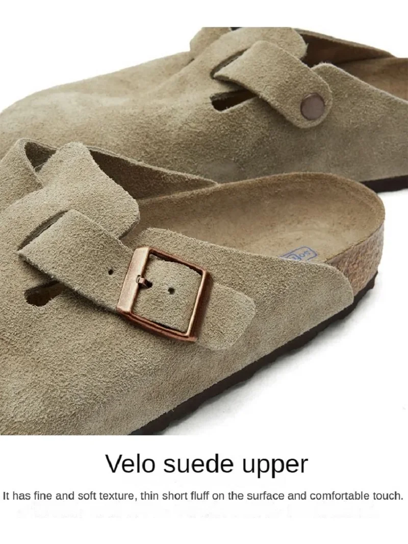 Selected by Niche Celebrities Great Love Cork Footbed Velo Suede Men S and Women S Sandals and Slippers for Home Leisure