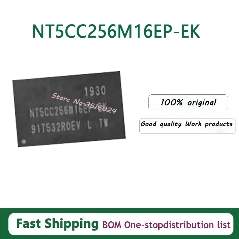 

5PCS/lot NT5CC256M16EP-EK 96FBGA DDR3 4Gb 100% NEW
