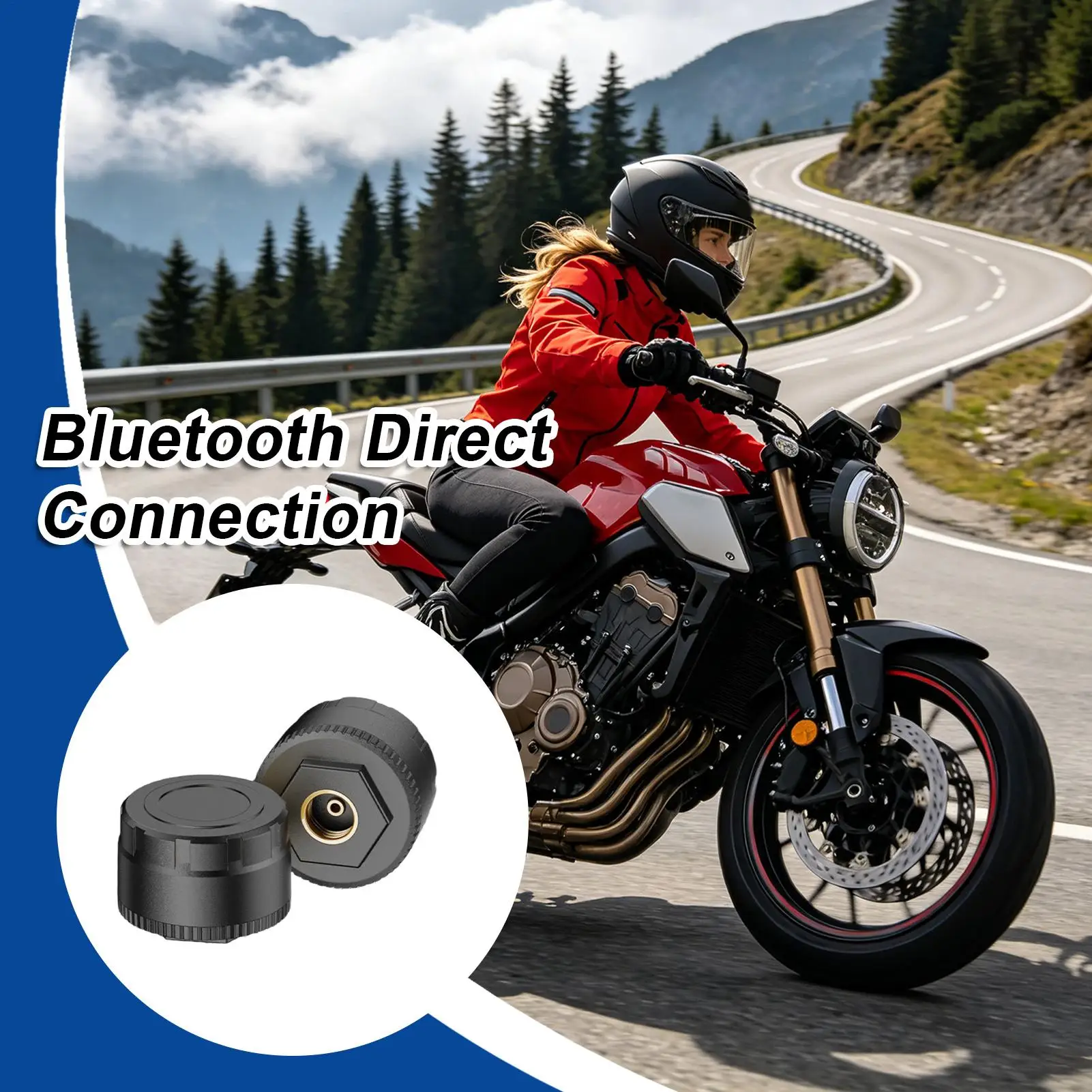 Tire Pressure Gauge Cordless Wheel Sensor Monitor System Motorbike Tire Pressure Sensor For Home Garage Workshop Offroad view 2
