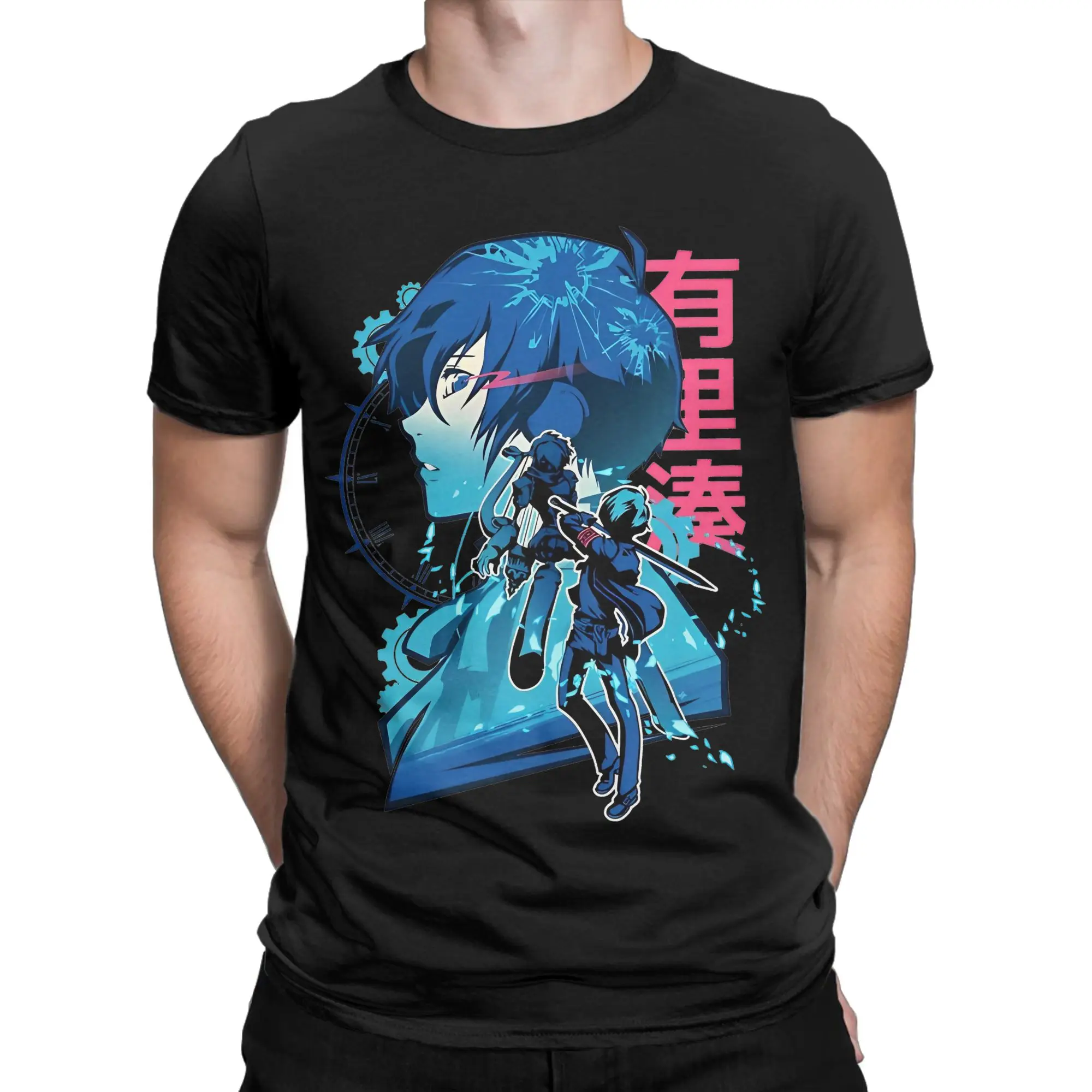 Men Women Personas Protagonist P3 Makoto Yuki T Shirt  Pure Cotton Tops Novelty Short Sleeve Crewneck Tee Shirt