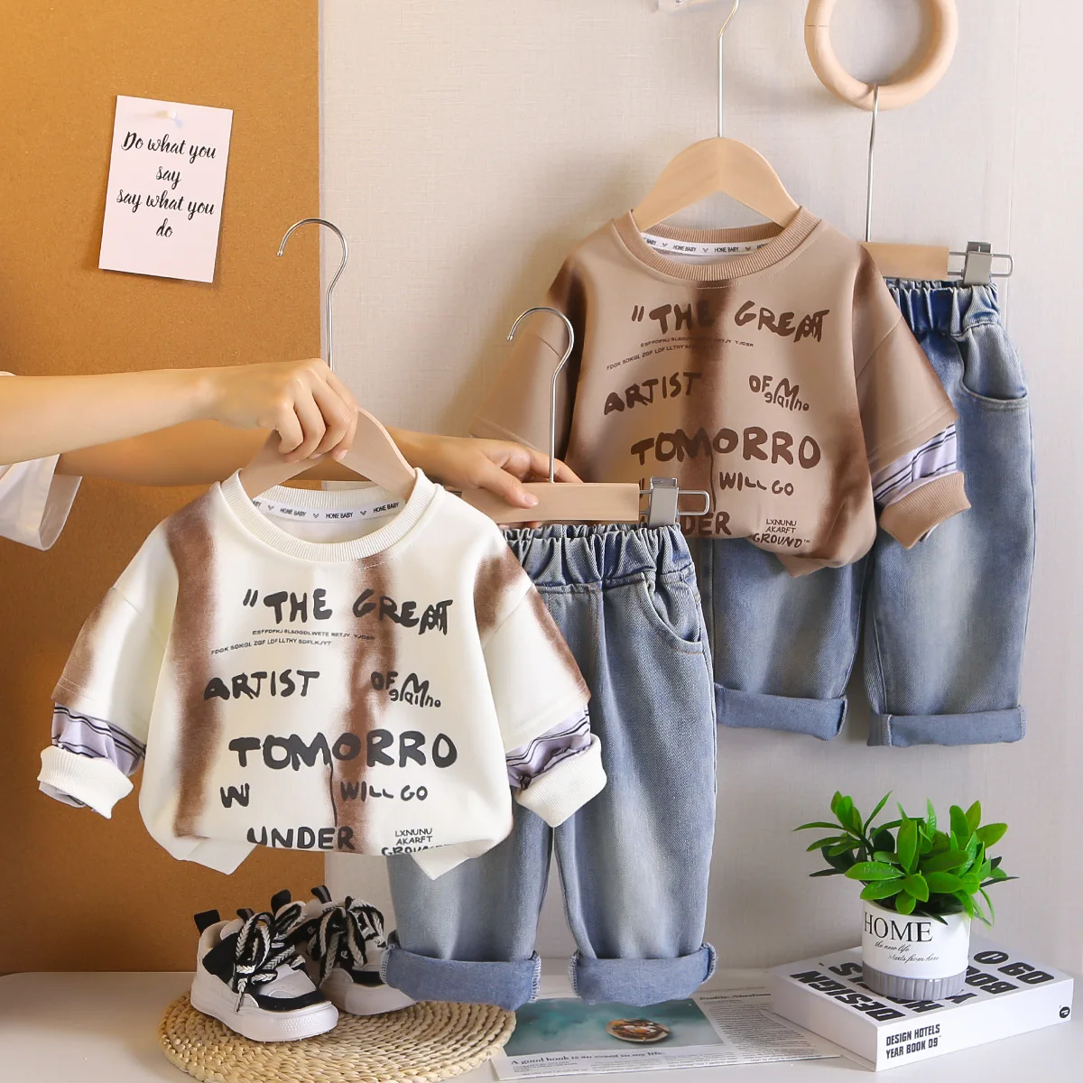 Cool Baby Boy Clothes Sets Autumn Children Outfits Kids Patchwork Sweatshirts+Jeans 2pcs/Sets Fashion Girls Clothes Suits 1-5Yrs Cool Baby Boy Clothes Sets Autumn Children Outfits Kids Patchwork Sweatshirts+Jeans 2pcs/Sets Fashion Girls Clothes Suits 1-5Yrs