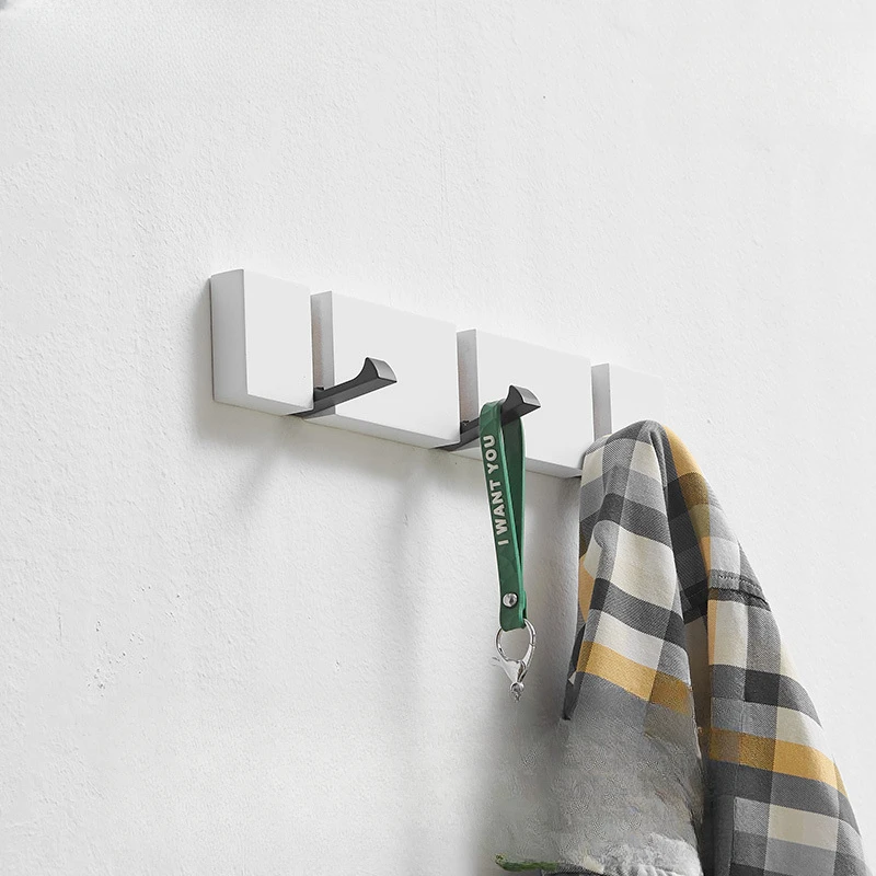 Foldable Wood Wall-Mounting Clothes Hooks Household Clothes Shelf Towel Coat Sundries Hook Door Hangers Bathroom Rack