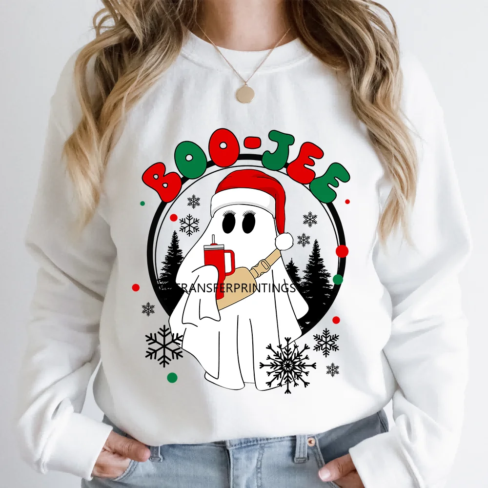 Christmas Boo-Jee Holly Jolly Vibe Mood Seasonal Depression Cheer Cozy Winter DTF Transfer Sticker Ready To Press For Sweatshirt