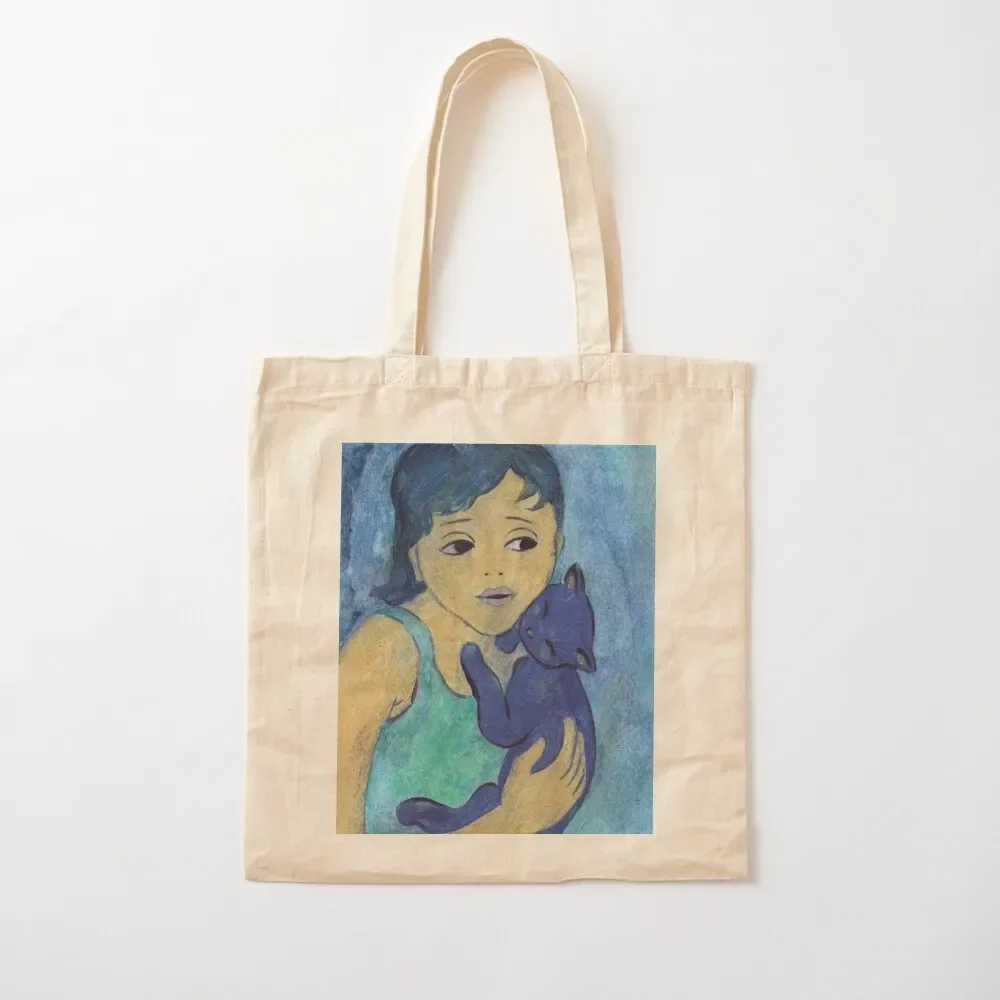 

Girl and cat resting Tote Bag Handbags women canvas tote bags the Shopper