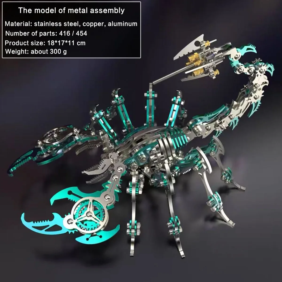 DIY Assembly 3D Metal Animals Model Kit Scorpion Cheetah Wasp Falcon Pterosaur Phoenix Toy Mechanical Puzzle for Adults Boy