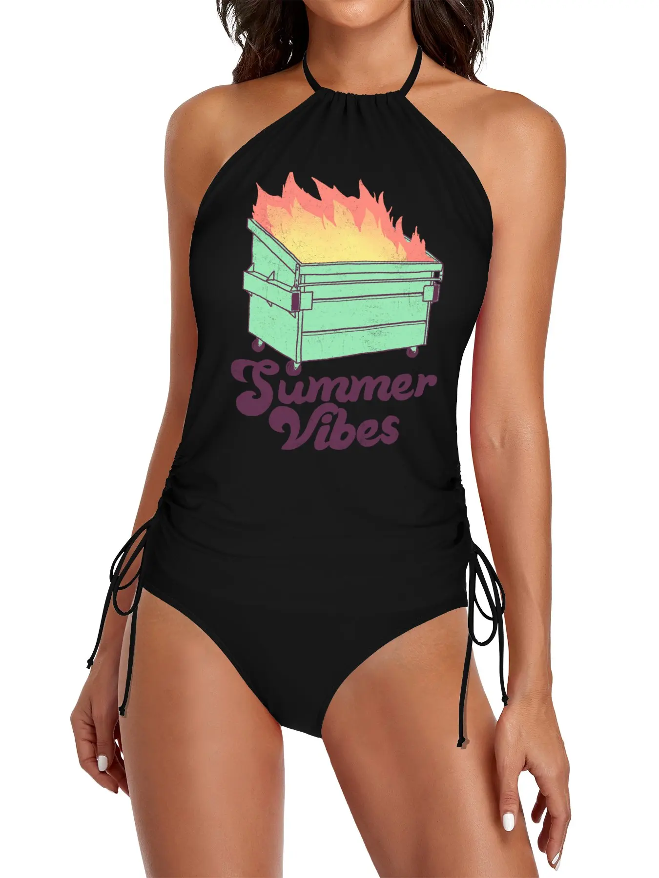 

Summer Vibes Split Swimsuit Set beach pareos for women Woman swimsuits Bikini swimsuit