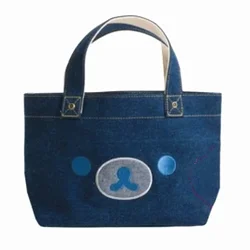 New Cute Rilakkuma Bear Children Kids Denim Canvas Handbags Tote Bags For Women